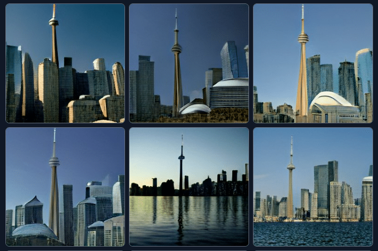A Photograph of the Toronto skyline by ai art craiyon