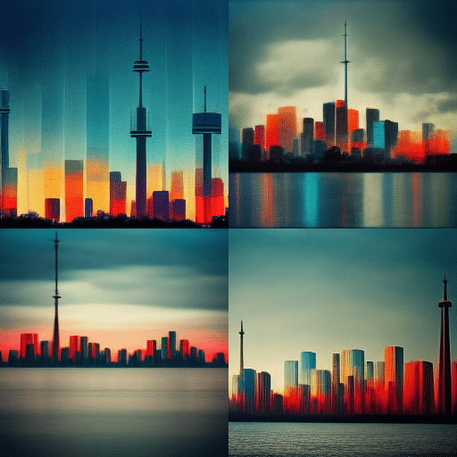 A Photograph of the Toronto skyline by mid journey