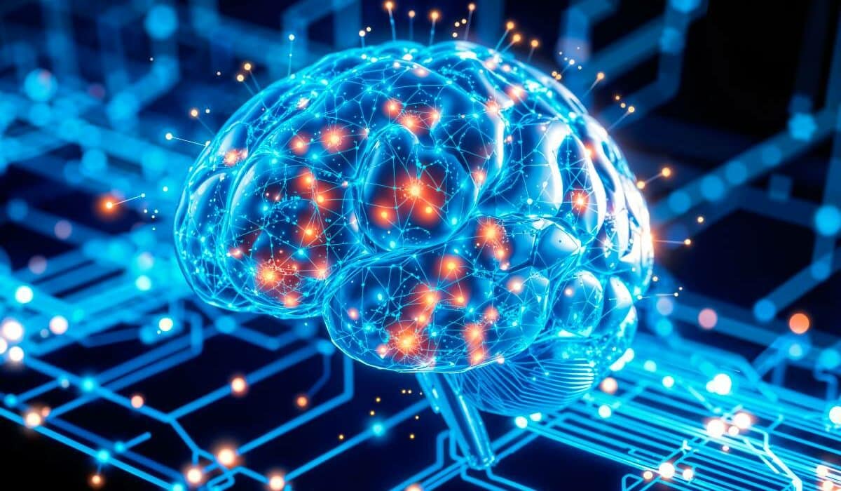 Digital brain representing artificial intelligence and data networks