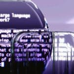 Abstrakcyjna wizualizacja dużych modeli językowych i danych AI – symbol analizy wydajności chatbotów opartych na sztucznej inteligencji.