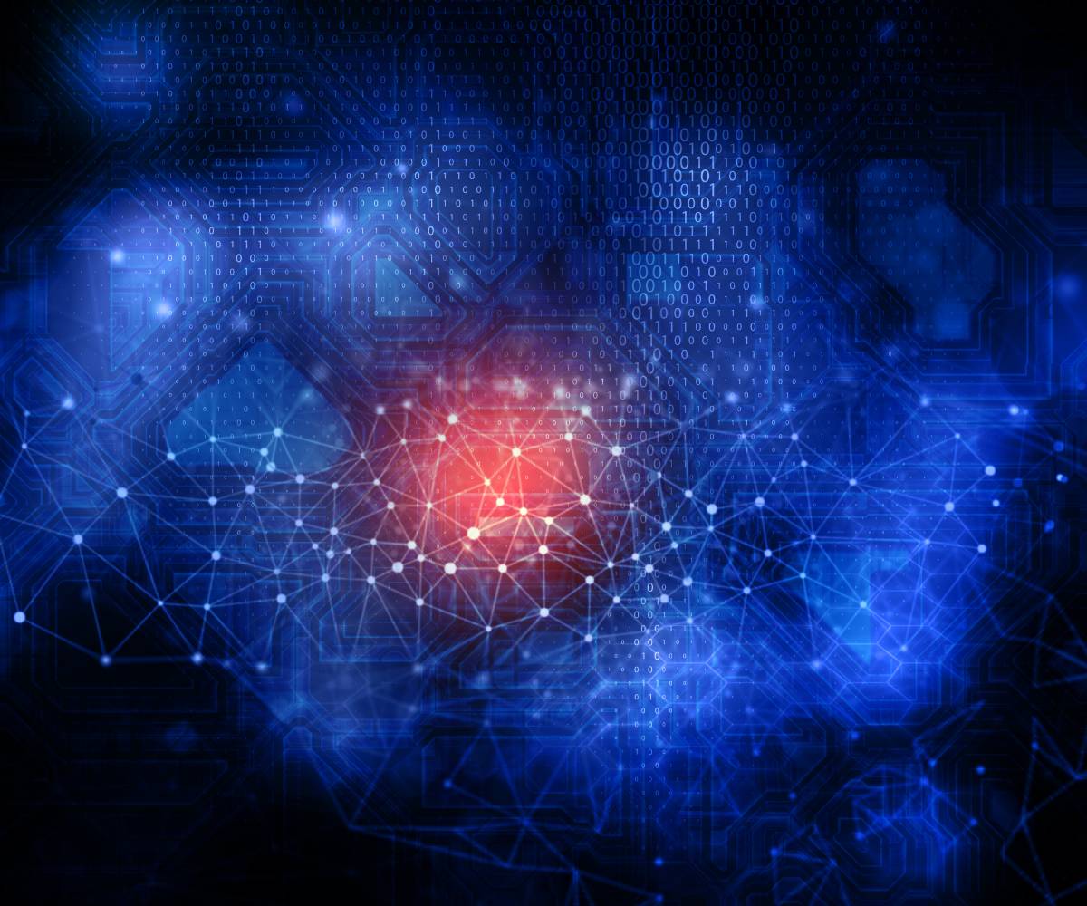 Abstract enterprise AI system with connected nodes and a red failure signal representing reliability risks in production AI agents